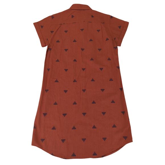 Bridge & Burn Organic Cotton T-shirt Dress Button Front Women's Small Orange - Picture 2 of 9